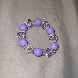 Women’s Beaded Purple Stretch Statement Bracelet NEW